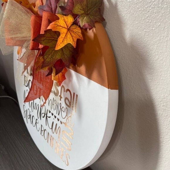 Handmade fall wood sign-door hanger - Picture 4 of 5
